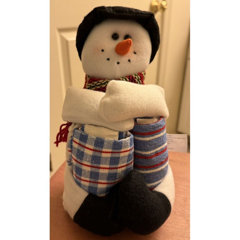 Christmas Snowman Plush Cloth Towel Set Holiday Home Decor Dish Kitchen 3 Towels